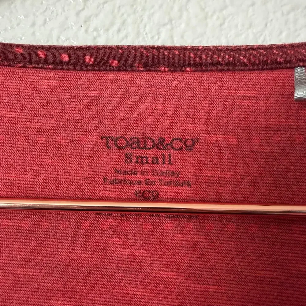 Toad & Co Cue Wrap Dress Long Sleeve Red Striped Print Side Pockets